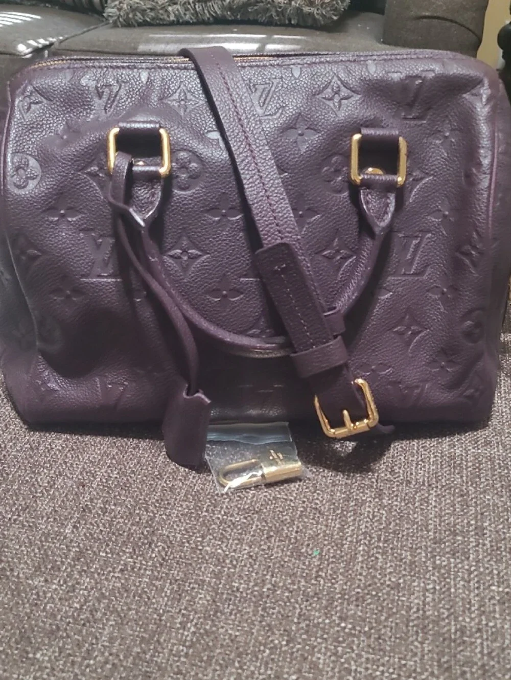 Louis Vuitton Raisin (Purple) Empreinte Leather Speedy Bandoulière 25